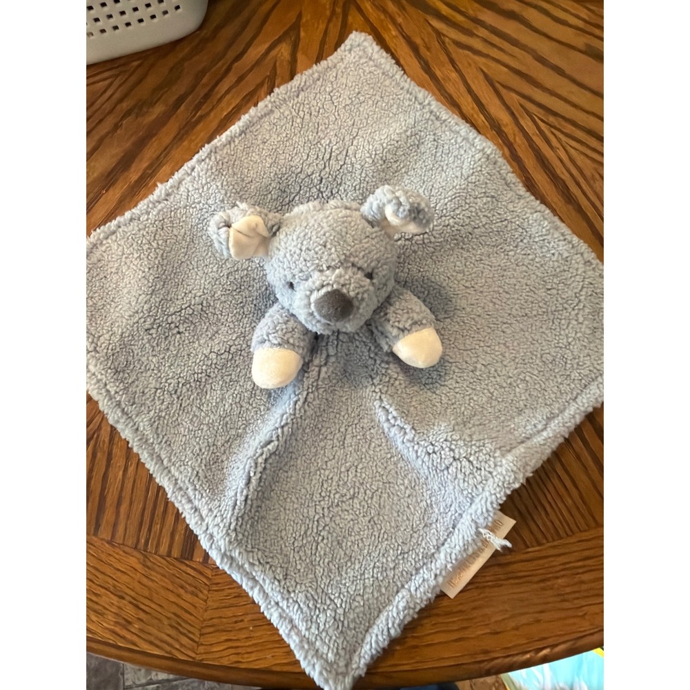 Blankets & Beyond Blue Bear Lovey Security Blanket Sherpa Plush Stuffed Animal